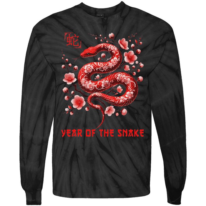 Happy Lunar New Year 2025 Year Of The Snake Zodiac Sign Tie-Dye Long Sleeve Shirt