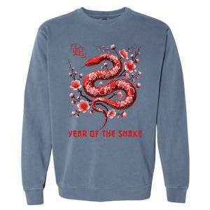 Happy Lunar New Year 2025 Year Of The Snake Zodiac Sign Garment-Dyed Sweatshirt