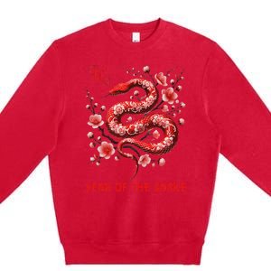 Happy Lunar New Year 2025 Year Of The Snake Zodiac Sign Premium Crewneck Sweatshirt