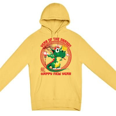 Happy Lunar New Year 2024 Cute Chinese Dragon Decorations Premium Pullover Hoodie