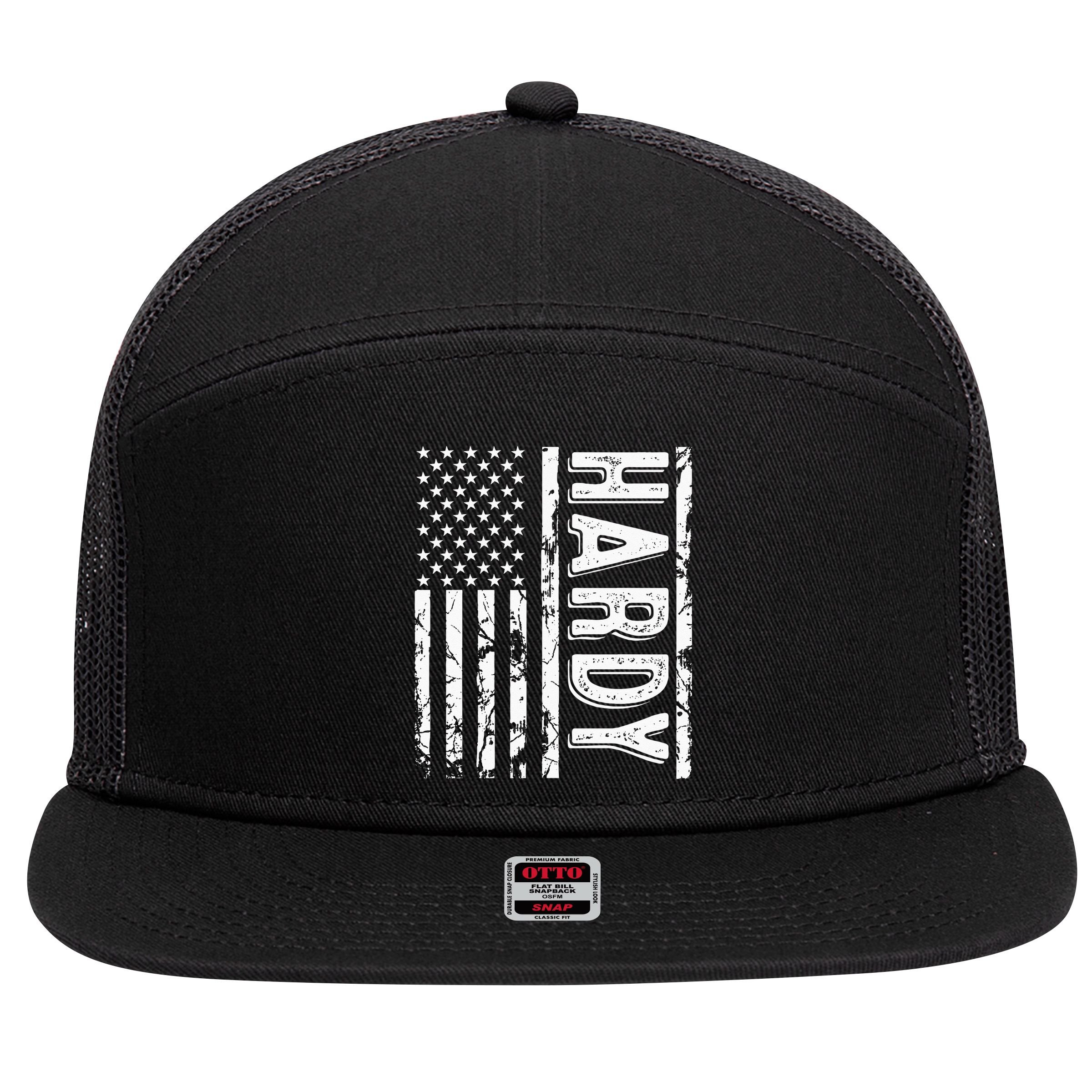 Hardy Last Name Funny Surname Team Hardy Family Reunion 7 Panel Mesh Trucker Snapback Hat