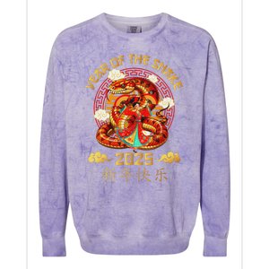 Happy Lunar New Year 2025 Year Of The Snake Zodiac Sign Colorblast Crewneck Sweatshirt