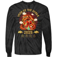 Happy Lunar New Year 2025 Year Of The Snake Zodiac Sign Tie-Dye Long Sleeve Shirt