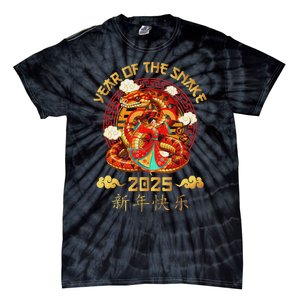 Happy Lunar New Year 2025 Year Of The Snake Zodiac Sign Tie-Dye T-Shirt