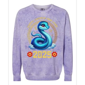 Happy Lunar New Year 2025 Year Of The Snake Zodiac Sign Colorblast Crewneck Sweatshirt