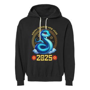 Happy Lunar New Year 2025 Year Of The Snake Zodiac Sign Garment-Dyed Fleece Hoodie