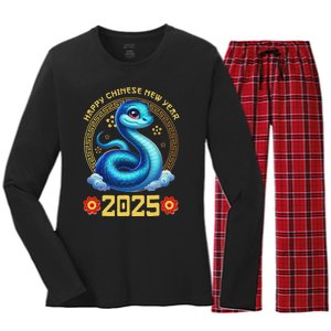 Happy Lunar New Year 2025 Year Of The Snake Zodiac Sign Women's Long Sleeve Flannel Pajama Set 