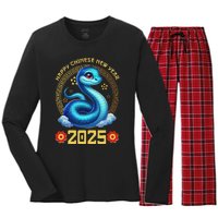 Happy Lunar New Year 2025 Year Of The Snake Zodiac Sign Women's Long Sleeve Flannel Pajama Set 