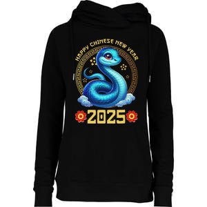 Happy Lunar New Year 2025 Year Of The Snake Zodiac Sign Womens Funnel Neck Pullover Hood