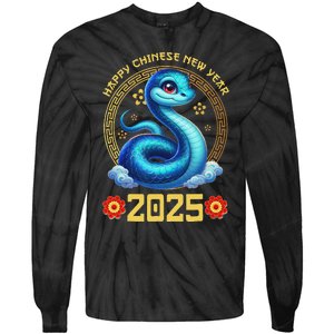 Happy Lunar New Year 2025 Year Of The Snake Zodiac Sign Tie-Dye Long Sleeve Shirt