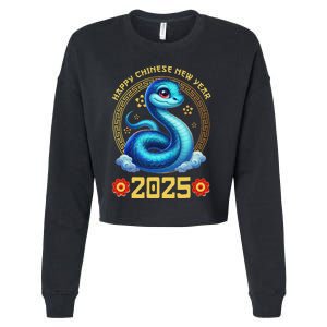 Happy Lunar New Year 2025 Year Of The Snake Zodiac Sign Cropped Pullover Crew