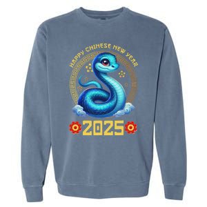 Happy Lunar New Year 2025 Year Of The Snake Zodiac Sign Garment-Dyed Sweatshirt