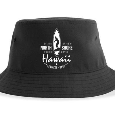 Hawaii Laniakea Oahu Beach North Shore Surfer Pacific Waves Sustainable Bucket Hat