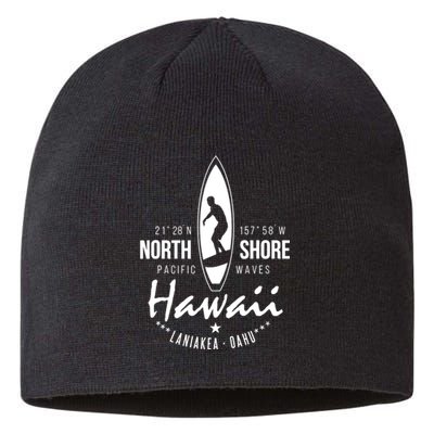 Hawaii Laniakea Oahu Beach North Shore Surfer Pacific Waves Sustainable Beanie