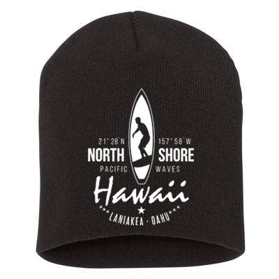 Hawaii Laniakea Oahu Beach North Shore Surfer Pacific Waves Short Acrylic Beanie