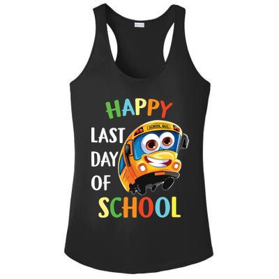 Happy Last Of Day School Bus Driver Teacher Student Parent Ladies PosiCharge Competitor Racerback Tank
