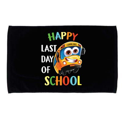 Happy Last Of Day School Bus Driver Teacher Student Parent Microfiber Hand Towel