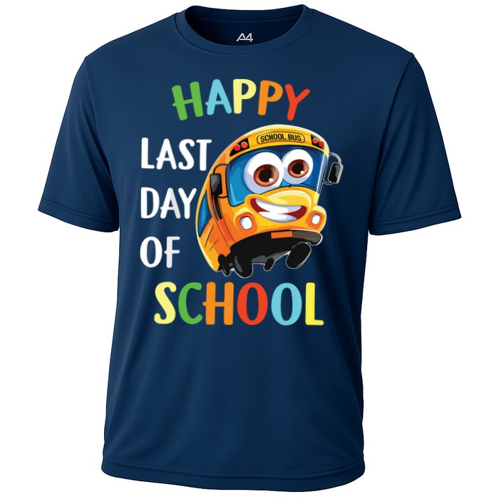 Happy Last Of Day School Bus Driver Teacher Student Parent Cooling Performance Crew T-Shirt