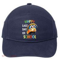 Happy Last Of Day School Bus Driver Teacher Student Parent 7-Panel Snapback Hat
