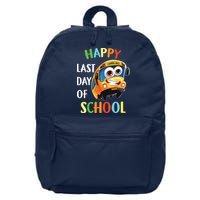 Happy Last Of Day School Bus Driver Teacher Student Parent 16 in Basic Backpack