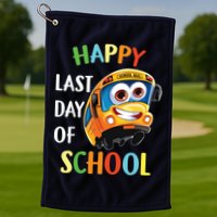 Happy Last Of Day School Bus Driver Teacher Student Parent Golf Towel