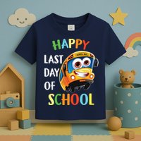 Happy Last Of Day School Bus Driver Teacher Student Parent Toddler T-Shirt
