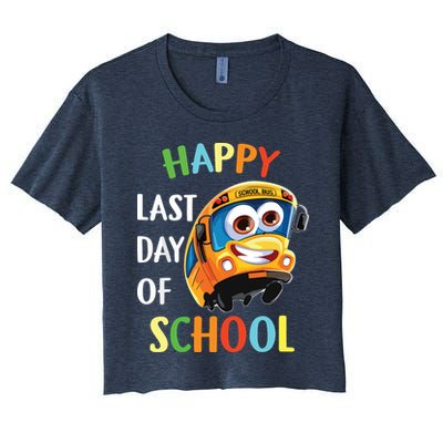 Happy Last Of Day School Bus Driver Teacher Student Parent Crop Top