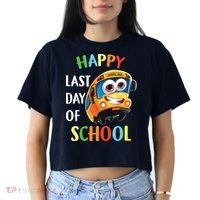Happy Last Of Day School Bus Driver Teacher Student Parent Crop Top