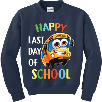 Happy Last Of Day School Bus Driver Teacher Student Parent Kids Sweatshirt