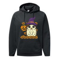 Halloween Leopard Owl Pumpkin Cute Bird Performance Fleece Hoodie