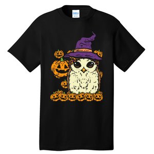 Halloween Leopard Owl Pumpkin Cute Bird Tall T-Shirt