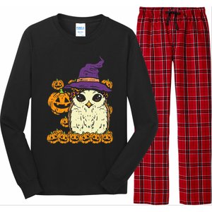 Halloween Leopard Owl Pumpkin Cute Bird Long Sleeve Pajama Set