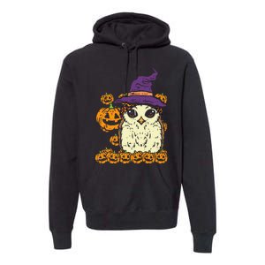 Halloween Leopard Owl Pumpkin Cute Bird Premium Hoodie