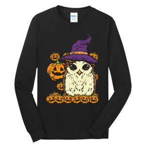 Halloween Leopard Owl Pumpkin Cute Bird Tall Long Sleeve T-Shirt