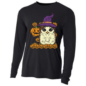 Halloween Leopard Owl Pumpkin Cute Bird Cooling Performance Long Sleeve Crew