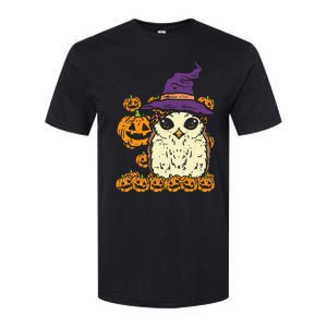 Halloween Leopard Owl Pumpkin Cute Bird Softstyle CVC T-Shirt