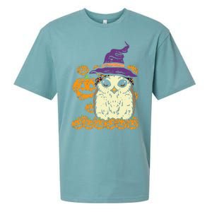 Halloween Leopard Owl Pumpkin Cute Bird Sueded Cloud Jersey T-Shirt