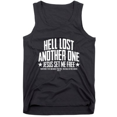 Hell Lost One Jesus Set Me Free John 836 Another Christian Tank Top