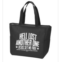 Hell Lost One Jesus Set Me Free John 836 Another Christian Zip Tote Bag