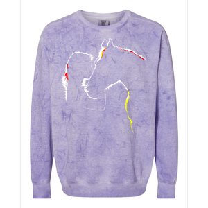 Horse Lover Outline Cute Gift Colorblast Crewneck Sweatshirt