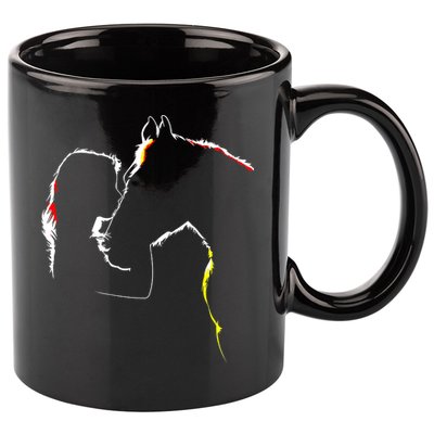 Horse Lover Outline Cute Gift 11oz C Handle Ceramic Mug