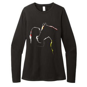 Horse Lover Outline Cute Gift Womens CVC Long Sleeve Shirt