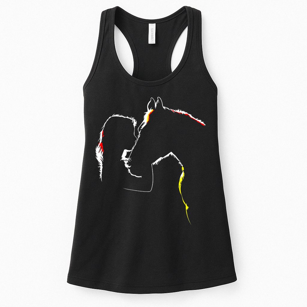 Horse Lover Outline Cute Gift Womens Tank Top