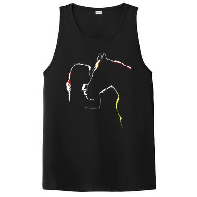 Horse Lover Outline Cute Gift PosiCharge Competitor Tank