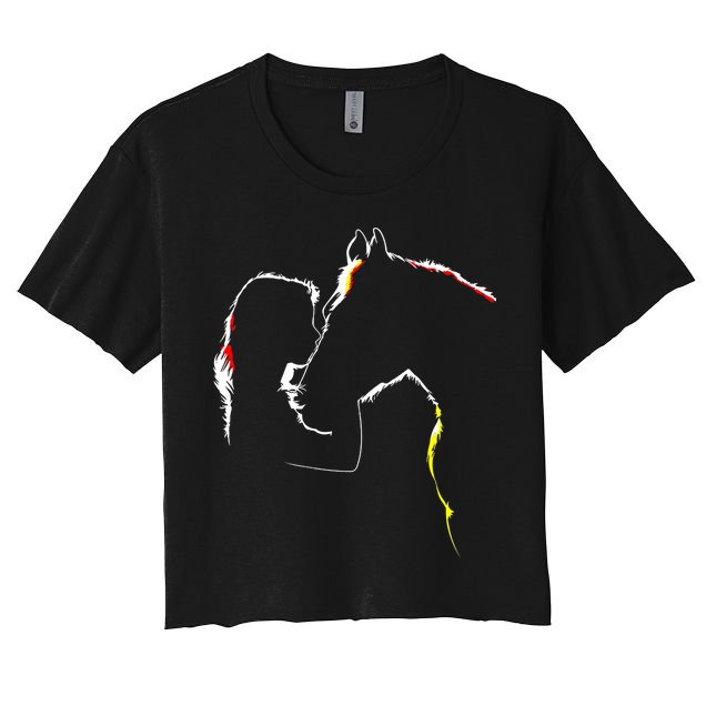 Horse Lover Outline Cute Gift Crop Top