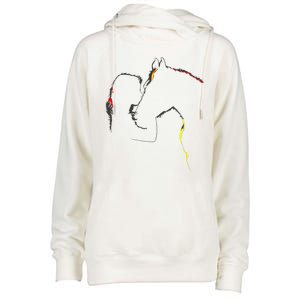 Horse Lover Outline Cute Gift Womens Funnel Neck Pullover Hood