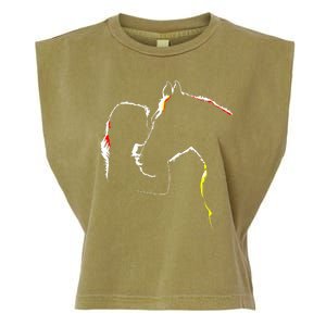 Horse Lover Outline Cute Gift Garment-Dyed Women's Muscle Tee