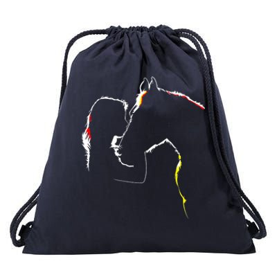 Horse Lover Outline Cute Gift Drawstring Bag