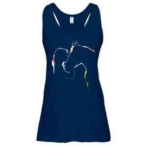 Horse Lover Outline Cute Gift Ladies Essential Flowy Tank