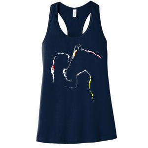 Horse Lover Outline Cute Gift Women's Racerback Tank